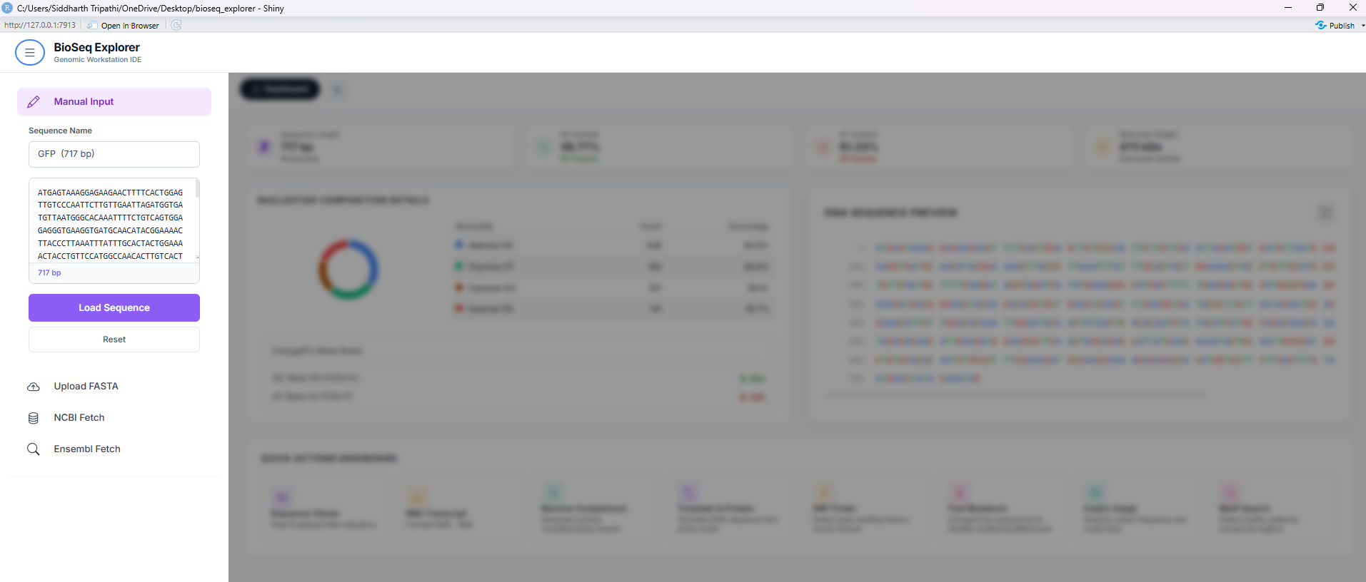 BioSeq Explorer Central Dashboard