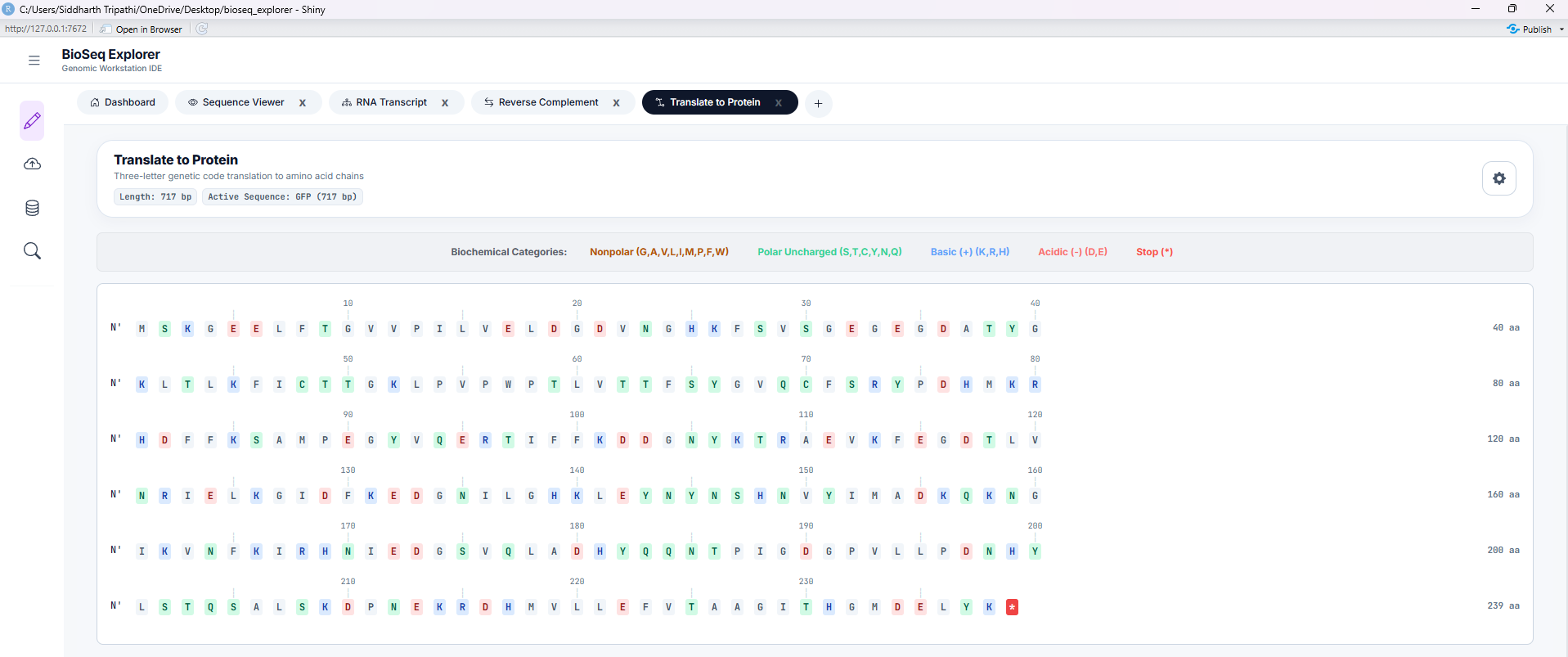 Protein Translation Dashboard